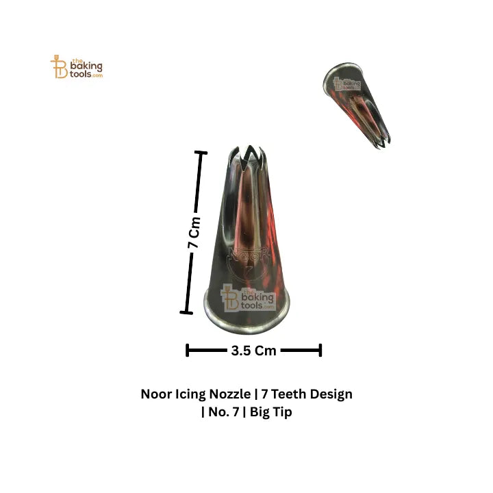 Noor Icing Nozzle | 7 Teeth Design | No. 7 | Big Tip - thebakingtools.com