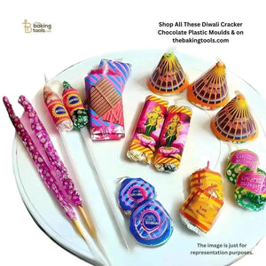 11 Cavity Anar Design Cube-Shaped Diwali Firecracker Plastic Patakha Chocolate Mould - 041 | PVC Chocolate Mold - thebakingtools.com