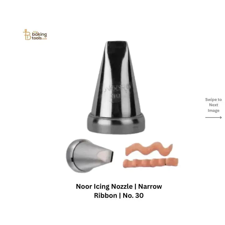 Noor Icing Nozzle | Narrow Ribbon | No. 30 | Small Tip - thebakingtools.com