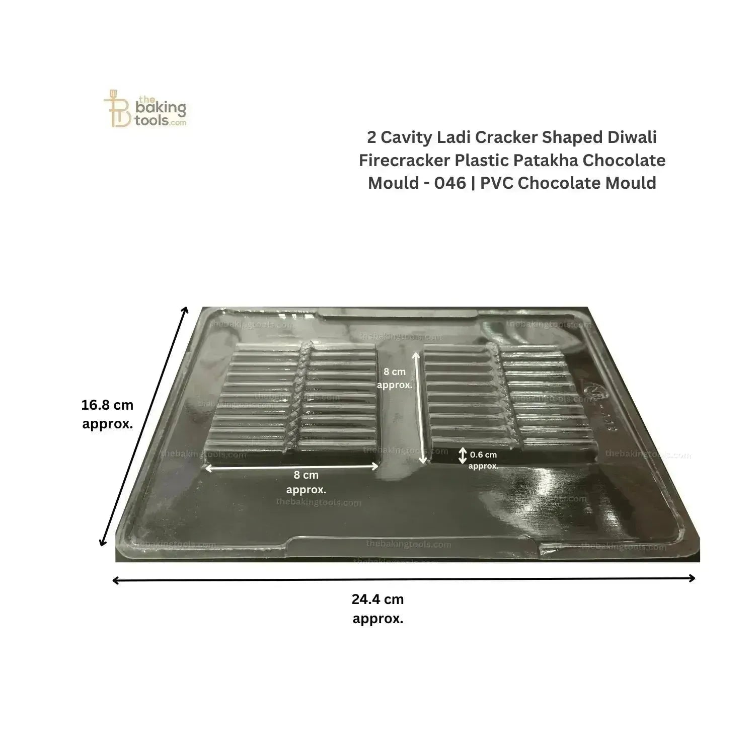 2 Cavity Ladi Cracker Shaped Diwali Firecracker Plastic Patakha Chocolate Mould - 046 | PVC Chocolate Mould - thebakingtools.com
