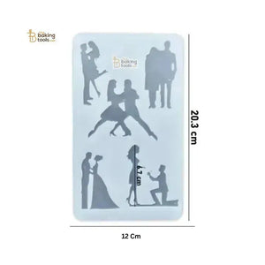 Couple Shape Chocolate Garnishing Sheet - thebakingtools.com