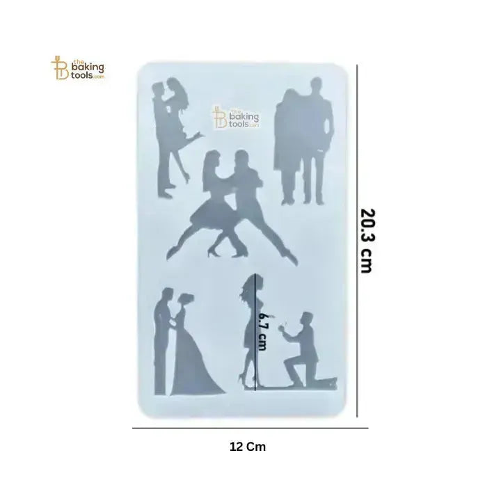 Couple Shape Chocolate Garnishing Sheet - thebakingtools.com