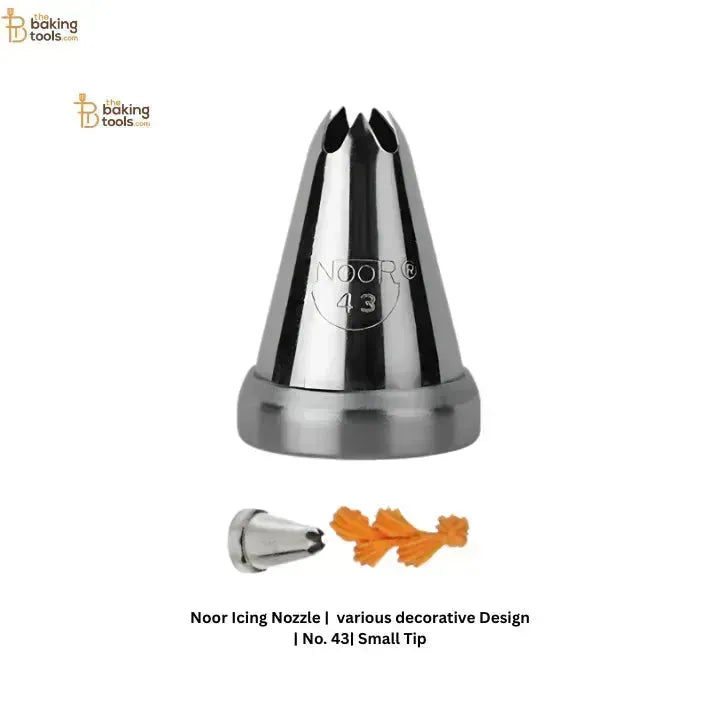 Noor Icing Nozzle | various decorative Design | No. 43 | Small Tip - thebakingtools.com