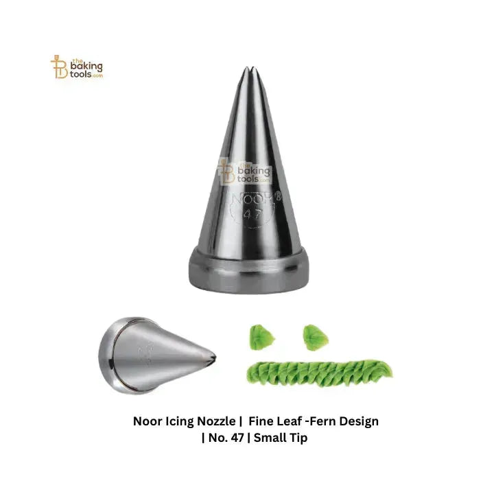 Noor Icing Nozzle | Fine Leaf -Fern Design | No. 47 | Small Tip - thebakingtools.com