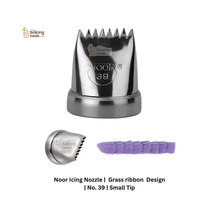 Noor Icing Nozzle | Grass ribbon Design | No. 39 | Small Tip - thebakingtools.com
