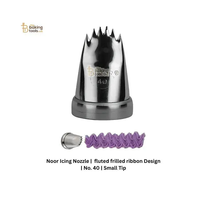 Noor Icing Nozzle | fluted frilled ribbon Design | No. 40 | Small Tip - thebakingtools.com