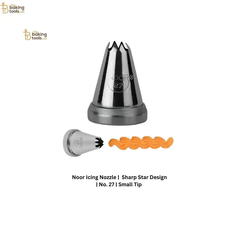Noor Icing Nozzle | Sharp Star Design | No. 27 | Small Tip - thebakingtools.com