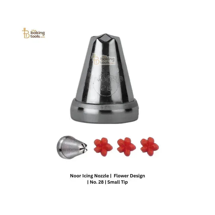 Noor Icing Nozzle | Flower Design | No. 28 | Small Tip - thebakingtools.com