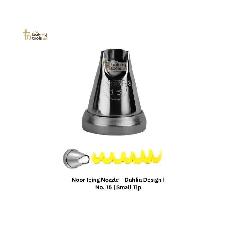 Noor Icing Nozzle | Dahlia Design | No. 15 | Small Tip - thebakingtools.com