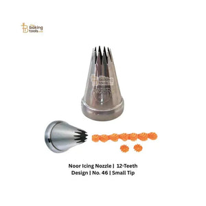 Noor Icing Nozzle | 12-Teeth Design | No. 46 | Small Tip - thebakingtools.com