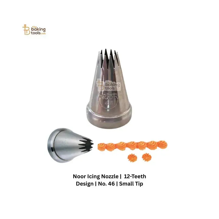 Noor Icing Nozzle | 12-Teeth Design | No. 46 | Small Tip - thebakingtools.com