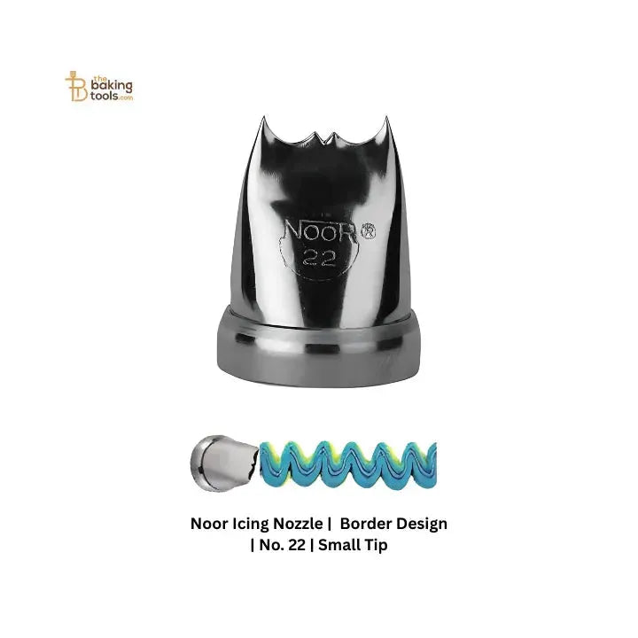 Noor Icing Nozzle | Border Design | No. 22 | Small Tip - thebakingtools.com