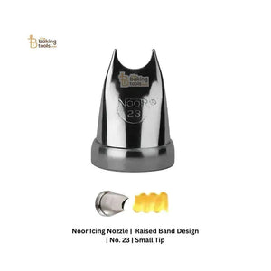 Noor Icing Nozzle | Raised Band Design | No. 23 | Small Tip - thebakingtools.com