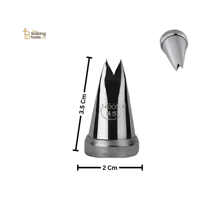 Noor Icing Nozzle | Large Leaf Design | No. 45 | Small Tip - thebakingtools.com