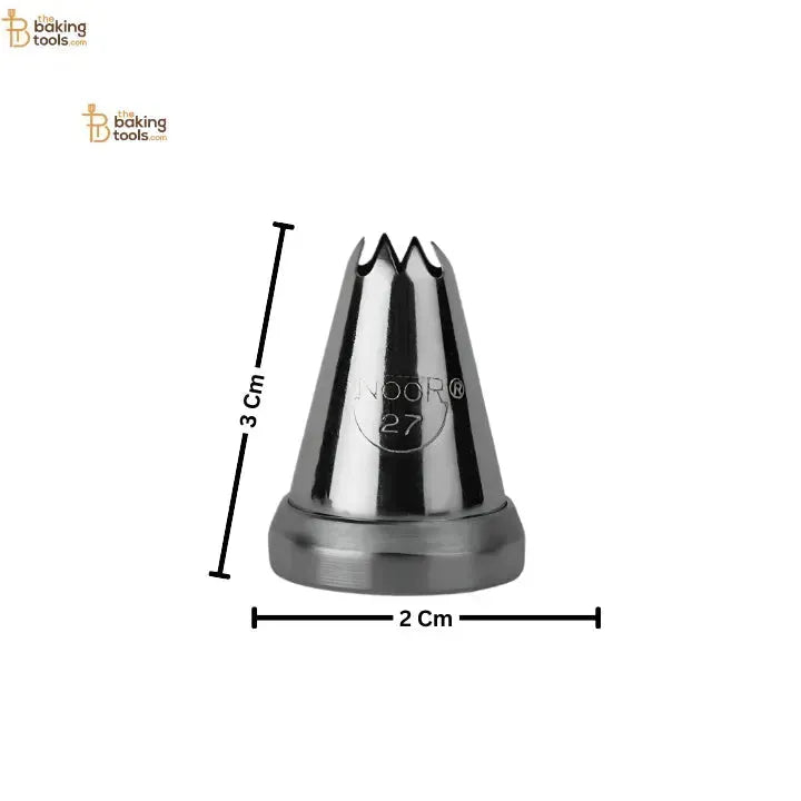 Noor Icing Nozzle | Sharp Star Design | No. 27 | Small Tip - thebakingtools.com