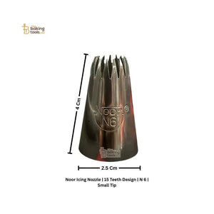 Noor Icing Nozzle |15 Teeth Design | N-6 | Small Tip - thebakingtools.com