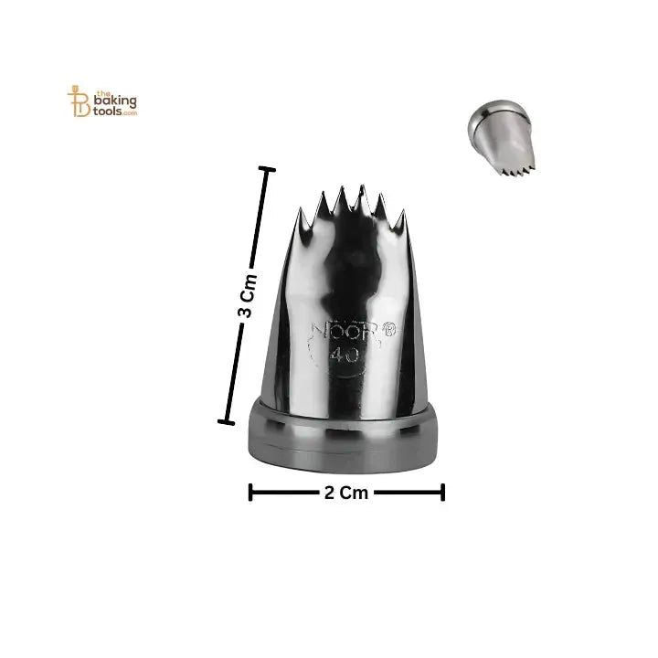 Noor Icing Nozzle | fluted frilled ribbon Design | No. 40 | Small Tip - thebakingtools.com