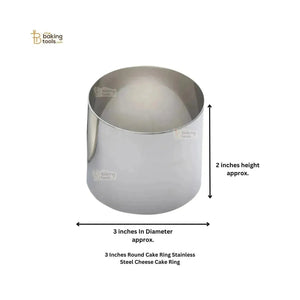 3 Inches Round Cake Ring Stainless Steel Cheese Cake Ring - thebakingtools.com