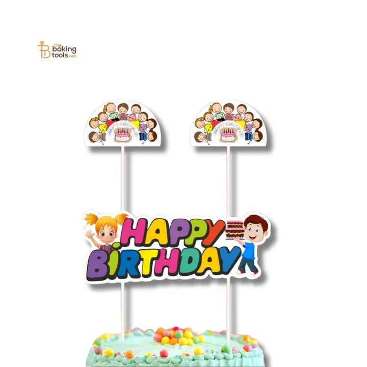 Birthday Paper Cake Topper 001 – Elegant & Eco-Friendly Cake Decoration - thebakingtools.com