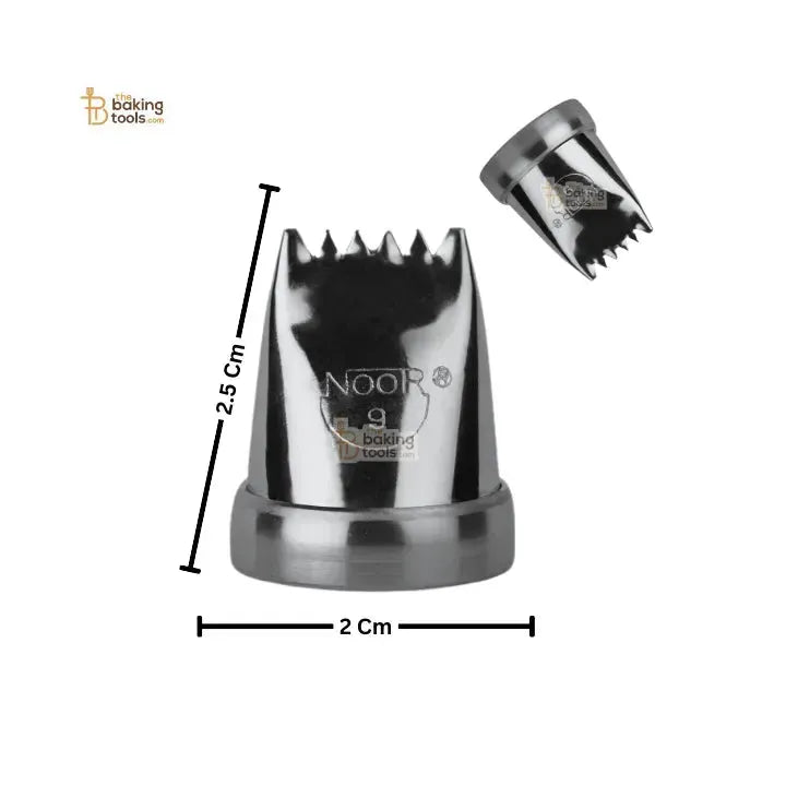 Noor Icing Nozzle | Fancy Band Design | No. 9 | Small Tip - thebakingtools.com