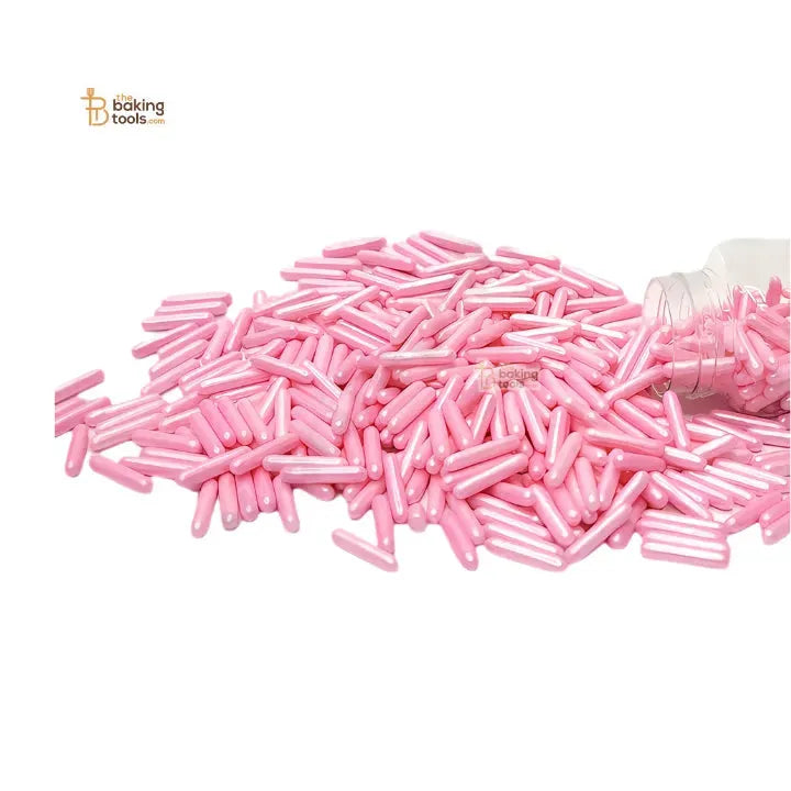 Sugar Candy – Pink Rod (Capsule) Sprinkles | Edible Cake Decoration for Cupcakes, Cookies &amp; Desserts - thebakingtools.com