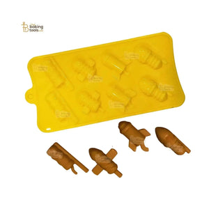 4 Cavity Diwali Rocket Shape Diwali Firecracker Silicone Chocolate Mould - thebakingtools.com