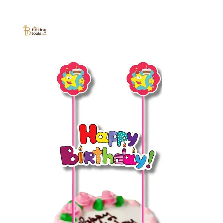 Birthday Paper Cake Topper 002 – Elegant & Eco-Friendly Cake Decoration - thebakingtools.com