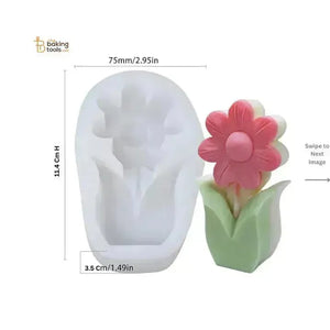 Flower Shape Silicone Candle Mould (PTS 337) - thebakingtools.com