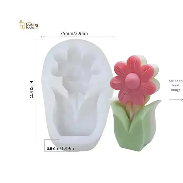 Flower Shape Silicone Candle Mould (PTS 337) - thebakingtools.com