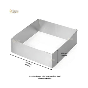 5 Inches Square Cake Ring Stainless Steel Cheese Cake Ring - thebakingtools.com