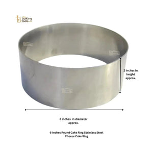 6 Inches Round Cake Ring Stainless Steel Cheese Cake Ring - thebakingtools.com