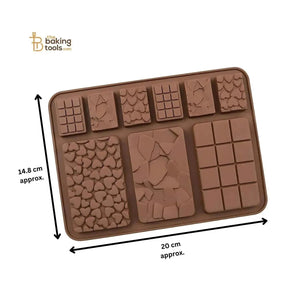 9 Cavity Silicone Multi Chocolate Bar Mould - 002 - thebakingtools.com