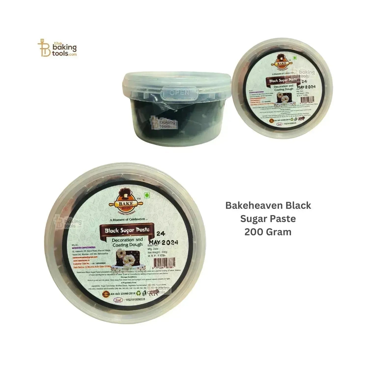 Bakehaven Black Sugar Paste - 200 Grams - thebakingtools.com