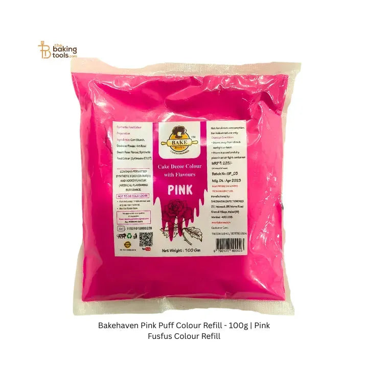 Bakehaven Pink Puff Colour Refill - 100g | Pink Fusfus Colour Refill - thebakingtools.com