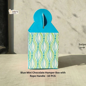 Blue Mini Chocolate Hamper Box with Rope Handle - 10 PCS #1634 B - thebakingtools.com