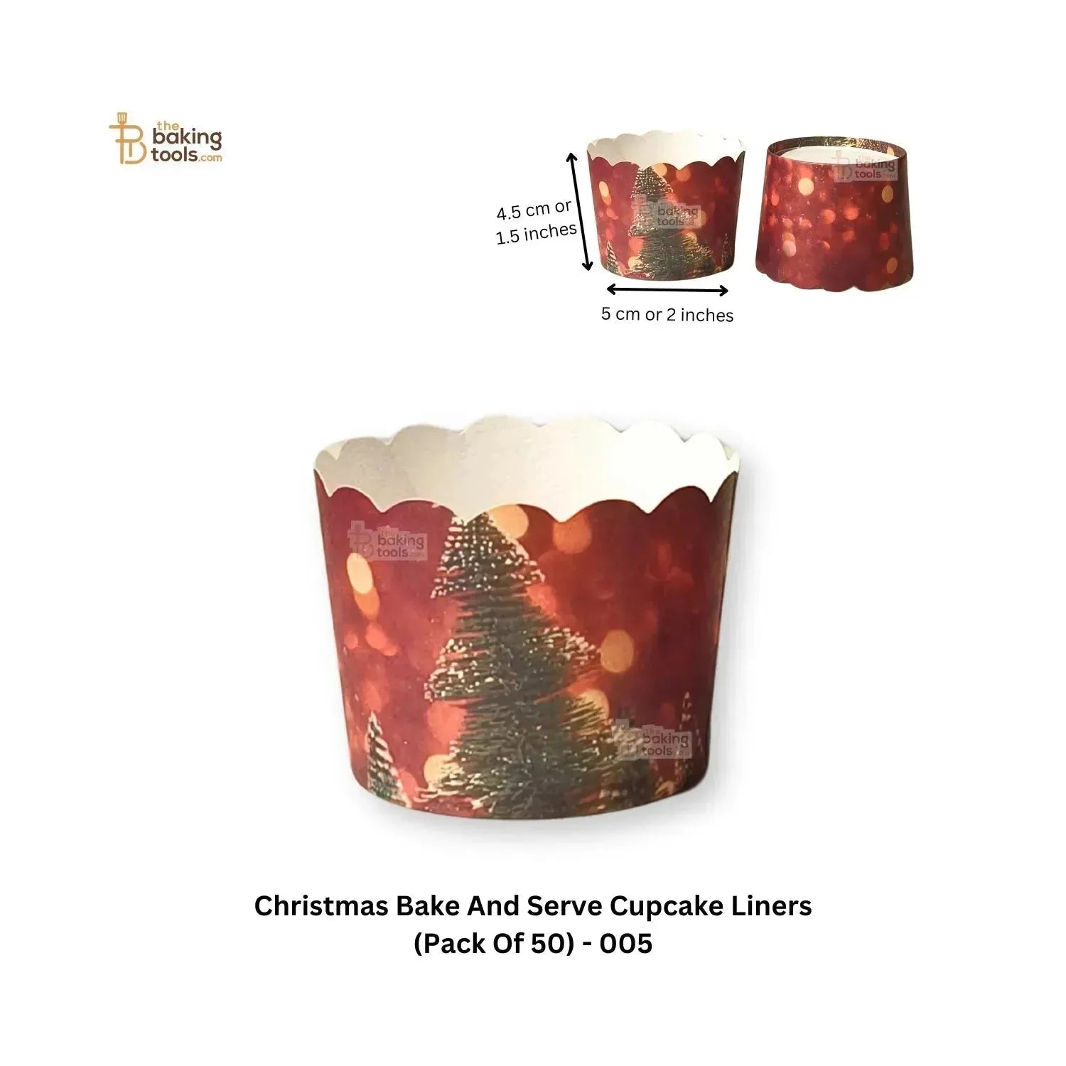 Christmas Bake And Serve Cupcake Liners (Pack Of 50) - 005 - thebakingtools.com