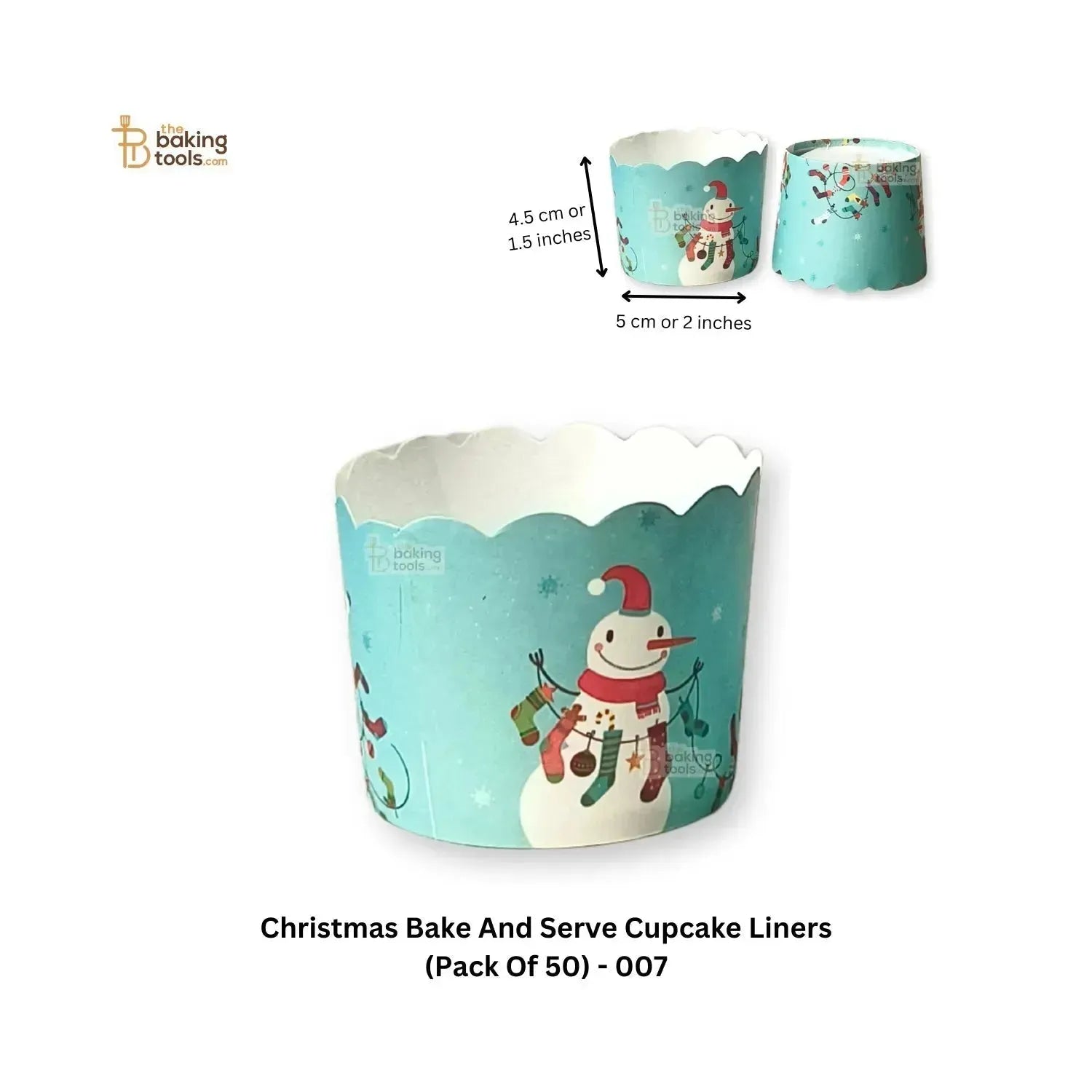 Christmas Bake And Serve Cupcake Liners (Pack Of 50) - 007 - thebakingtools.com