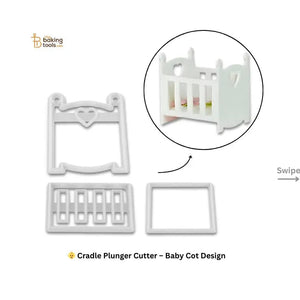 Cradle Plunger Cutter – Baby Cot Design - thebakingtools.com