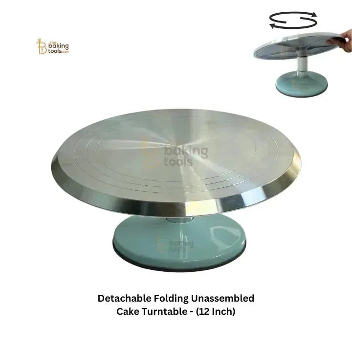 Detachable Folding Unassembled Cake Turntable - 360 Degrees Cake Turntable (12 Inch) - thebakingtools.com