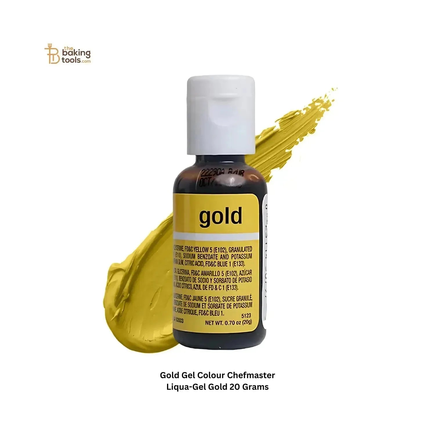 Gold Gel Colour Chefmaster Liqua-Gel Gold 20 Grams - thebakingtools.com