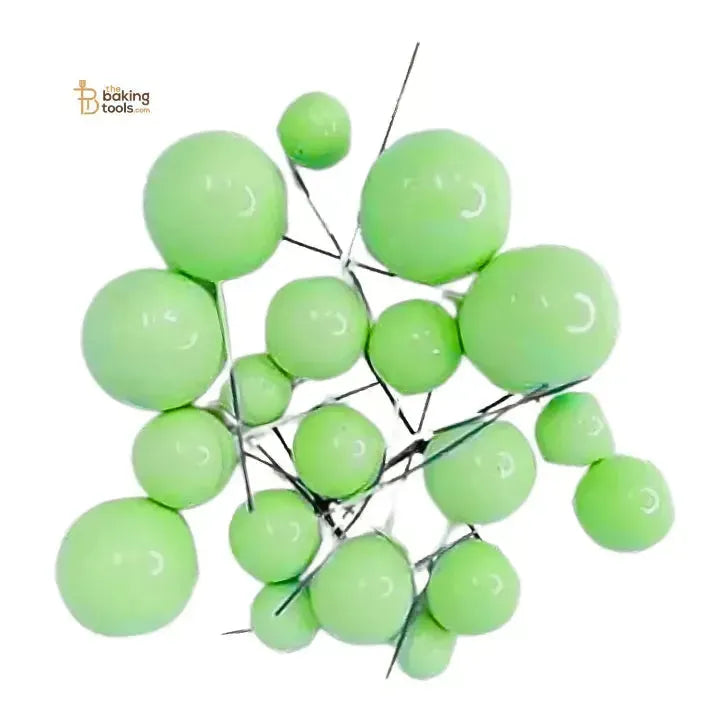 Light Green Faux Ball Toppers Pack of 20 Pcs (Mix) - thebakingtools.com
