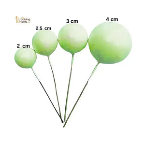 Light Green Faux Ball Toppers Pack of 20 Pcs (Mix) - thebakingtools.com
