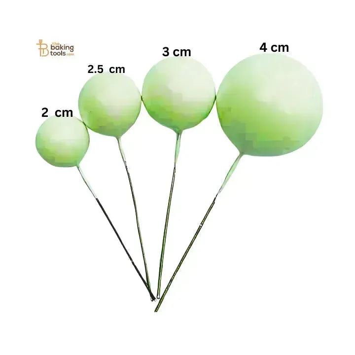 Light Green Faux Ball Toppers Pack of 20 Pcs (Mix) - thebakingtools.com