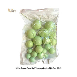 Light Green Faux Ball Toppers Pack of 20 Pcs (Mix) - thebakingtools.com
