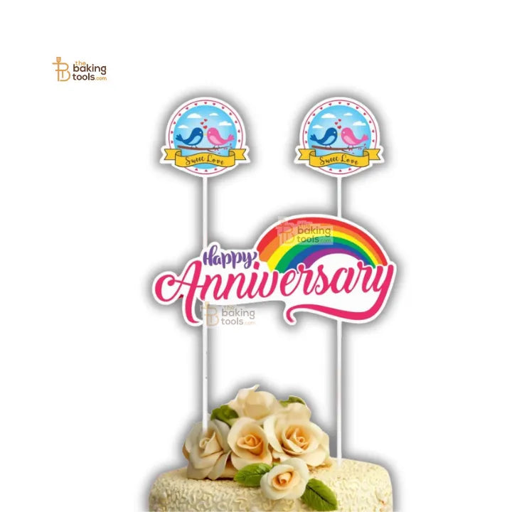 Anniversary Paper Cake Topper 001 – Elegant & Eco-Friendly Cake Decoration - thebakingtools.com
