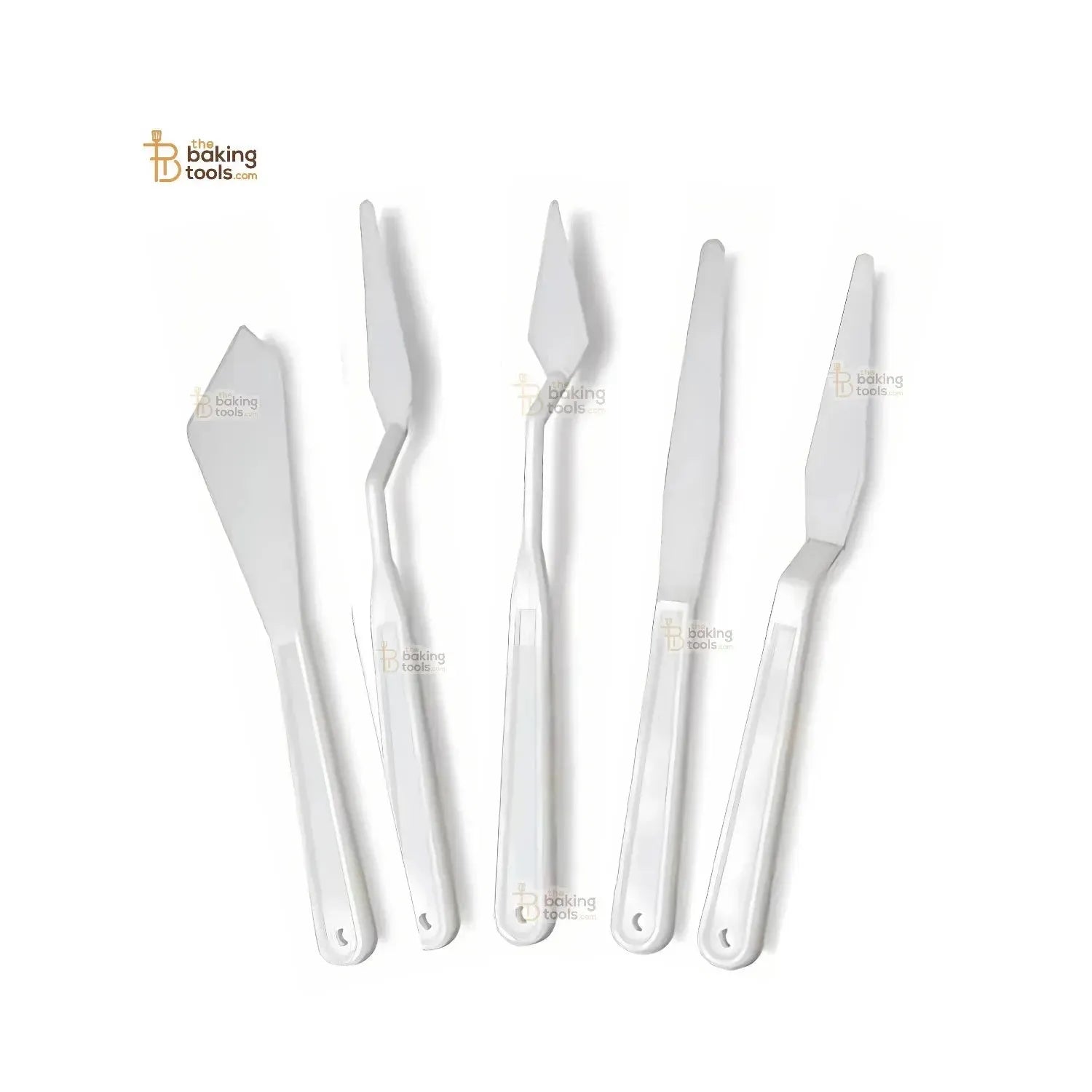 5 Pcs Plastic Palette Knife Set For Making Flowers On Cake & Crafts - thebakingtools.com