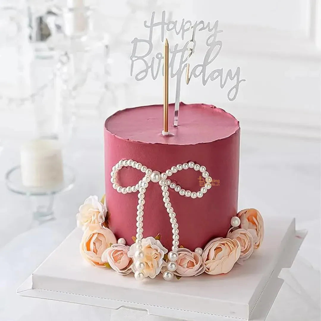 Pearl Bowknot Cake Topper | Coquette Cake Topper Pearl Bow Knot Charm - thebakingtools.com