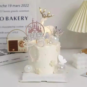 Pearl Bowknot Cake Topper | Coquette Cake Topper Pearl Bow Knot Charm - thebakingtools.com