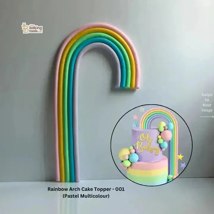 Rainbow Arch Cake Topper - 001 (Pastel Multicolour) - thebakingtools.com