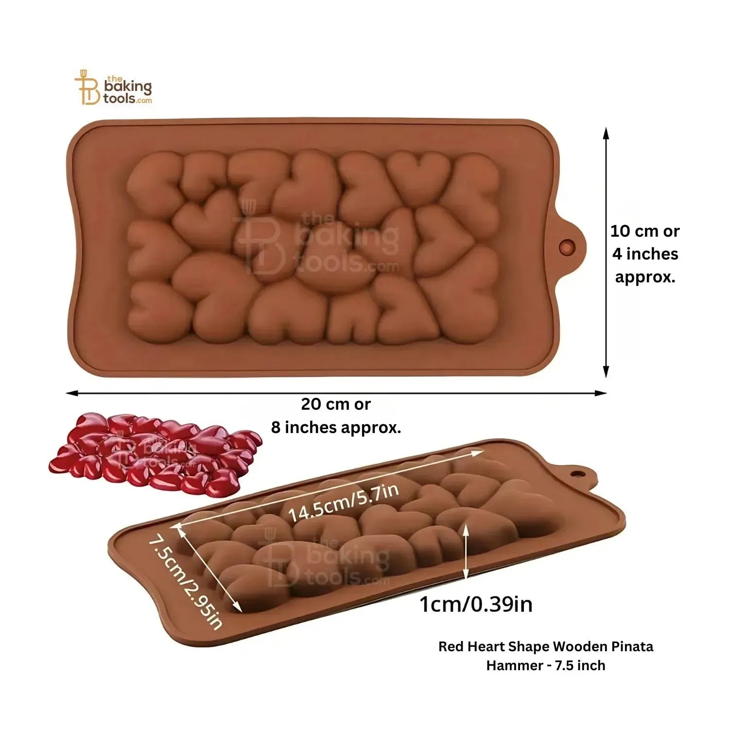 3D Bubble Heart Silicone Chocolate Bar Mould - thebakingtools.com